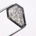 1.65 Ct shield cut black and white lab grown diamond loose stone with bold contrast and geometric sparkle