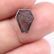 1.65 Ct shield cut black and white lab grown diamond loose stone with bold contrast and geometric sparkle