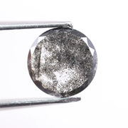fancy 1.38 Ct round cut black and white lab grown diamond for custom ring design