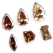 Cognac and Champagne Brown Lab Created Diamonds mix shapes pear marquise emerald pentagon cut loose stones