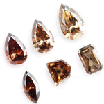 Cognac and Champagne Brown Lab Created Diamonds mix shapes pear marquise emerald pentagon cut loose stones