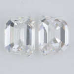 tapered emerald cut lab grown diamond pair, lab created diamond, loose diamond , white diamond 
