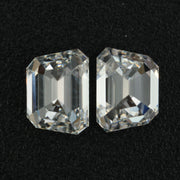 tapered emerald cut lab grown diamond pair, lab created diamond, loose diamond , white diamond 