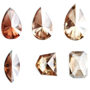 Cognac and Champagne Brown Lab Created Diamonds mix shapes pear marquise emerald pentagon cut loose stones