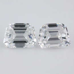 tapered emerald cut lab grown diamond pair, lab created diamond, loose diamond , white diamond 