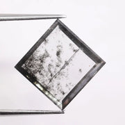 1.35 Ct black and white square cut lab grown diamond, fancy loose diamond with unique contrast sparkle for custom jewelry and rings