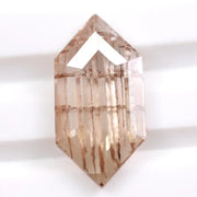 3.08 Ct brown & white hexagon cut lab grown diamond loose stone with bold geometric facets and rich warm sparkle for custom jewelry design