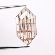 3.08 Ct brown & white hexagon cut lab grown diamond loose stone with bold geometric facets and rich warm sparkle for custom jewelry design