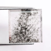 3.34 Ct black and white square cut lab grown diamond with strong contrast sparkle for custom jewelry and engagement rings