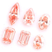 Loose fancy pink lab grown diamonds in marquise, pear, oval and emerald step cuts, perfect lab created diamonds for fine jewelry making, engagement rings and custom jewelry designs.