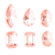 Loose fancy pink lab grown diamonds in marquise, pear, oval and emerald step cuts, perfect lab created diamonds for fine jewelry making, engagement rings and custom jewelry designs.