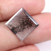 3.34 Ct black and white square cut lab grown diamond with strong contrast sparkle for custom jewelry and engagement rings