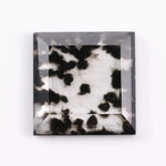2.59 Ct black and white square cut lab grown diamond loose stone with contrasting tones and geometric shape.