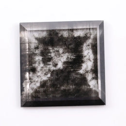 2.43 Ct black square cut lab grown diamond loose stone with sharp geometric shape, deep black color, and brilliant modern faceting for custom jewelry.