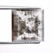 2.43 Ct black square cut lab grown diamond loose stone with sharp geometric shape, deep black color, and brilliant modern faceting for custom jewelry.