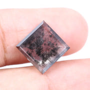 2.43 Ct black square cut lab grown diamond loose stone with sharp geometric shape, deep black color, and brilliant modern faceting for custom jewelry.