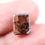 3.00 Ct fancy brown emerald cut lab created diamond loose stone with rich warm color and sharp rectangular step facets for custom jewelry designs