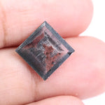 2.43 Ct black square cut lab grown diamond loose stone with sharp geometric shape, deep black color, and brilliant modern faceting for custom jewelry.