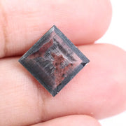 2.43 Ct black square cut lab grown diamond loose stone with sharp geometric shape, deep black color, and brilliant modern faceting for custom jewelry.