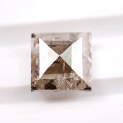 1.61 Ct brown & White Square Cut lab grown diamond loose stone with sharp six sided facets and warm fancy color sparkle for premium custom jewelry designs