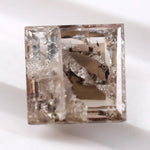 1.61 Ct brown & White Square Cut lab grown diamond loose stone with sharp six sided facets and warm fancy color sparkle for premium custom jewelry designs