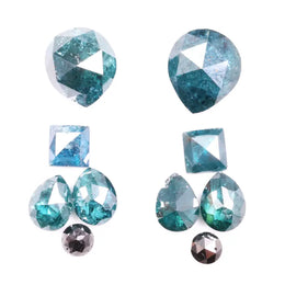 3.62 Ct Natural Mixed Shape Diamond Blue Color Rose Cut Diamond for Unique Gift