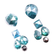 3.62 Ct Natural Mixed Shape Diamond Blue Color Rose Cut Diamond for Unique Gift