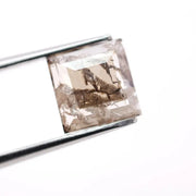 1.61 Ct brown & White Square Cut lab grown diamond loose stone with sharp six sided facets and warm fancy color sparkle for premium custom jewelry designs