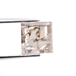 1.61 Ct brown & White Square Cut lab grown diamond loose stone with sharp six sided facets and warm fancy color sparkle for premium custom jewelry designs