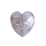 0.88 Ct heart cut salt and pepper diamond, white-grey natural loose diamond (7.42 x 7.12 x 1.70 mm) for wedding ring or custom jewelry