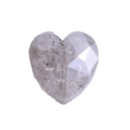 0.88 Ct heart cut salt and pepper diamond, white-grey natural loose For Jewerly 