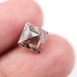 1.61 Ct brown & White Square Cut lab grown diamond loose stone with sharp six sided facets and warm fancy color sparkle for premium custom jewelry designs
