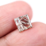 1.61 Ct brown & White Square Cut lab grown diamond loose stone with sharp six sided facets and warm fancy color sparkle for premium custom jewelry designs