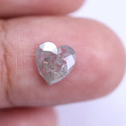 0.88 Ct heart cut salt and pepper diamond, white-grey natural loose For Jewerly 