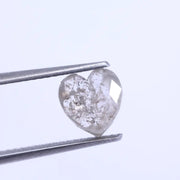 0.88 Ct heart cut salt and pepper diamond, white-grey natural loose For Jewerly 