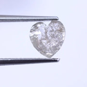 0.88 Ct heart cut salt and pepper diamond, white-grey natural loose For Jewerly 