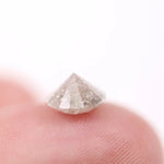 1.35 Ct white round shape lab grown diamond loose stone with brilliant cut facets and high sparkle for engagement ring or custom jewelry setting.