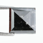 Square step-cut lab grown diamond with crisp geometric facets, high clarity, and modern symmetrical design on a clean white background