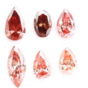 Fancy pink red lab grown diamond mix shape loose diamonds in pear marquise and oval cut perfect for engagement ring jewelry making