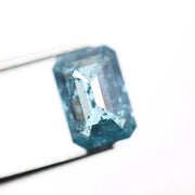 1.36 Ct blue emerald cut lab grown diamond loose stone with rich vivid color and clean step-cut rectangular facets for custom engagement ring or fine jewelry design.