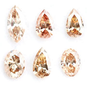 Fancy champagne lab grown diamond mix shapes pear oval marquise loose diamond for engagement ring and fine jewelry making
