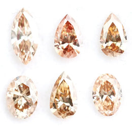 Fancy champagne lab grown diamond mix shapes pear oval marquise loose diamond for engagement ring and fine jewelry making