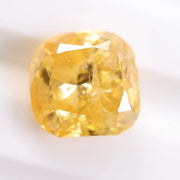 1.74 Ct yellow cushion cut lab created diamond loose stone with vibrant golden color and softly rounded square shape for custom engagement ring or luxury jewelry setting.