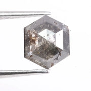 0.93 carat natural loose hexagon cut black gray diamond fancy shape for custom engagement ring