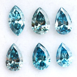 Teal blue pear cut lab grown diamond loose stone for engagement ring, sparkling blue CVD diamond for fine jewelry making
