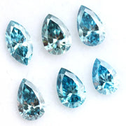 Teal blue pear cut lab grown diamond loose stone for engagement ring, sparkling blue CVD diamond for fine jewelry making