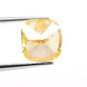 1.74 Ct yellow cushion cut lab created diamond loose stone with vibrant golden color and softly rounded square shape for custom engagement ring or luxury jewelry setting.