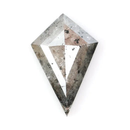0.71 Ct brown grey and black kite cut natural diamond with rare geometric form and soft earthy tones for custom jewelry