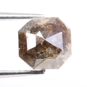 1.50 carat natural loose asscher cut brown diamond fancy color stone for custom engagement ring