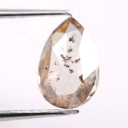 Luxury 3.56 Ct pear cut brown lab grown diamond loose stone with deep tone and sparkling faceting.